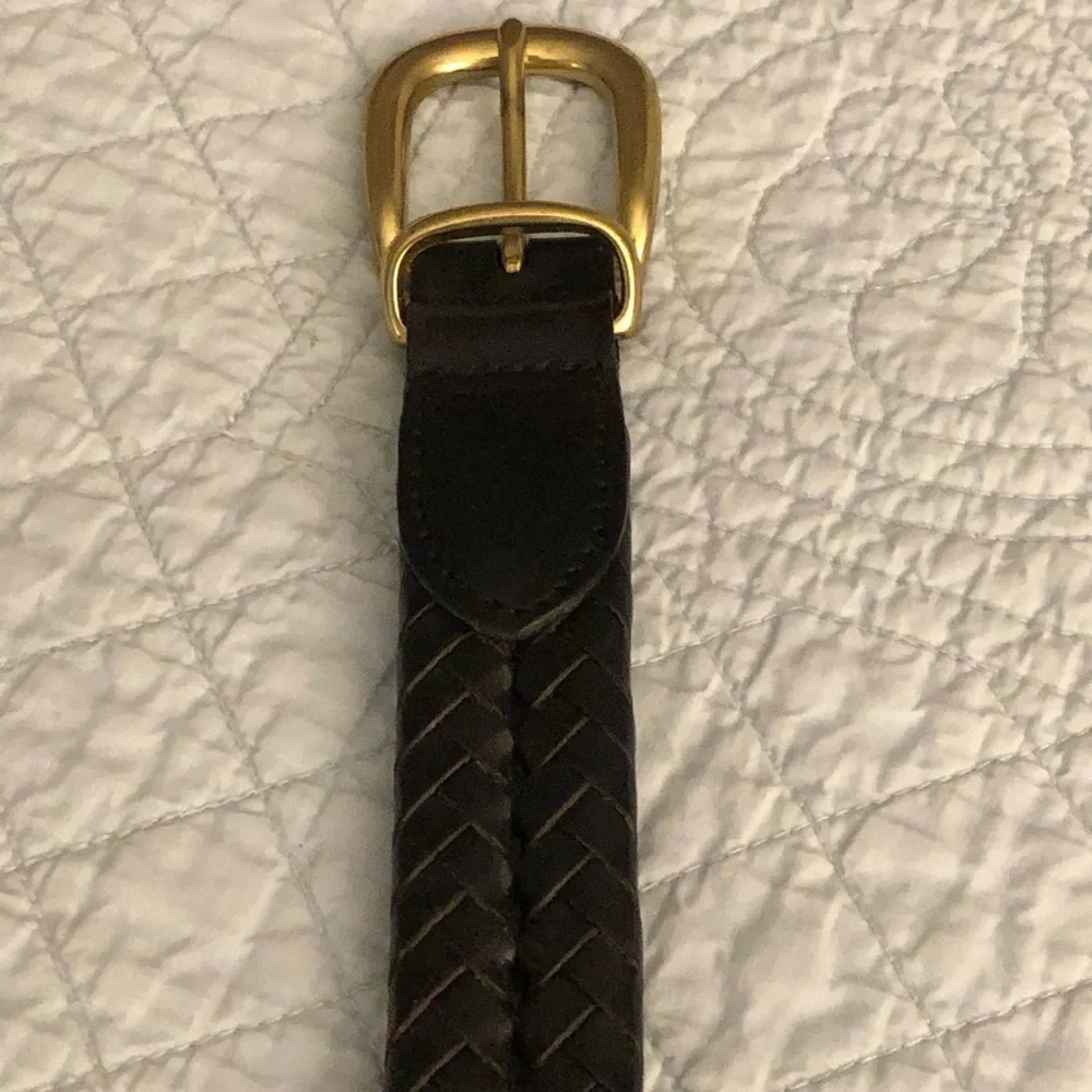 Coach black woven braided belt.